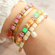 New 20 March - Polymer tube beads in cheerful spring colors